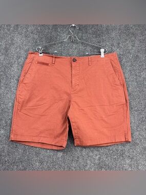 Billy Reid Orange Rust 8” Inseam Chino Shorts Men’s 38 Preppy Quiet Luxury